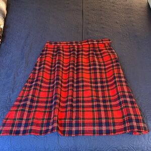 Pendleton Red and Black Plaid A-Line Skirt
